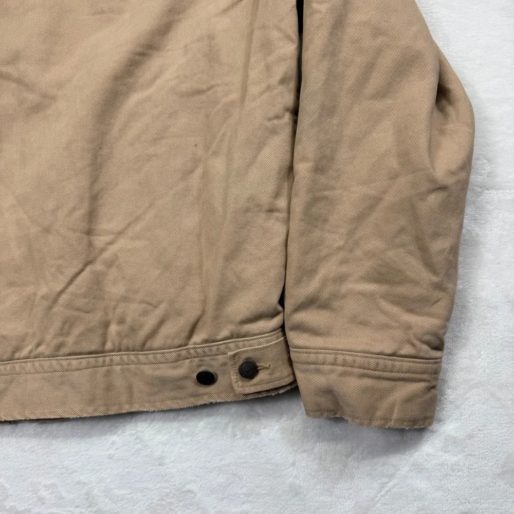 Gap Mens Tan Cotton Twill Quilted Lined Workwear Utility Jacket Large